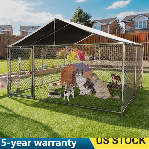 Large dog kennel outdoor with - large,